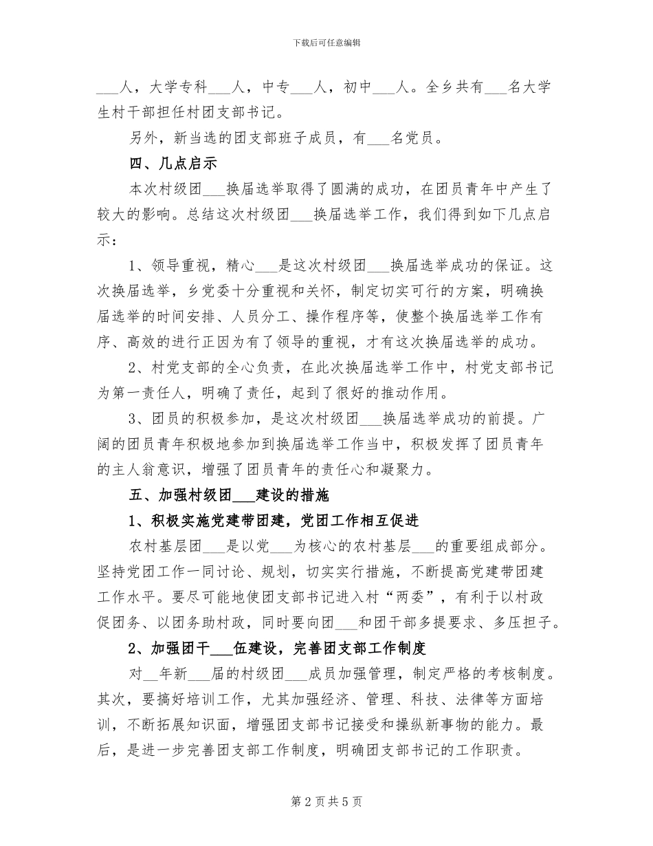 2024年村级团组织换届工作总结_第2页