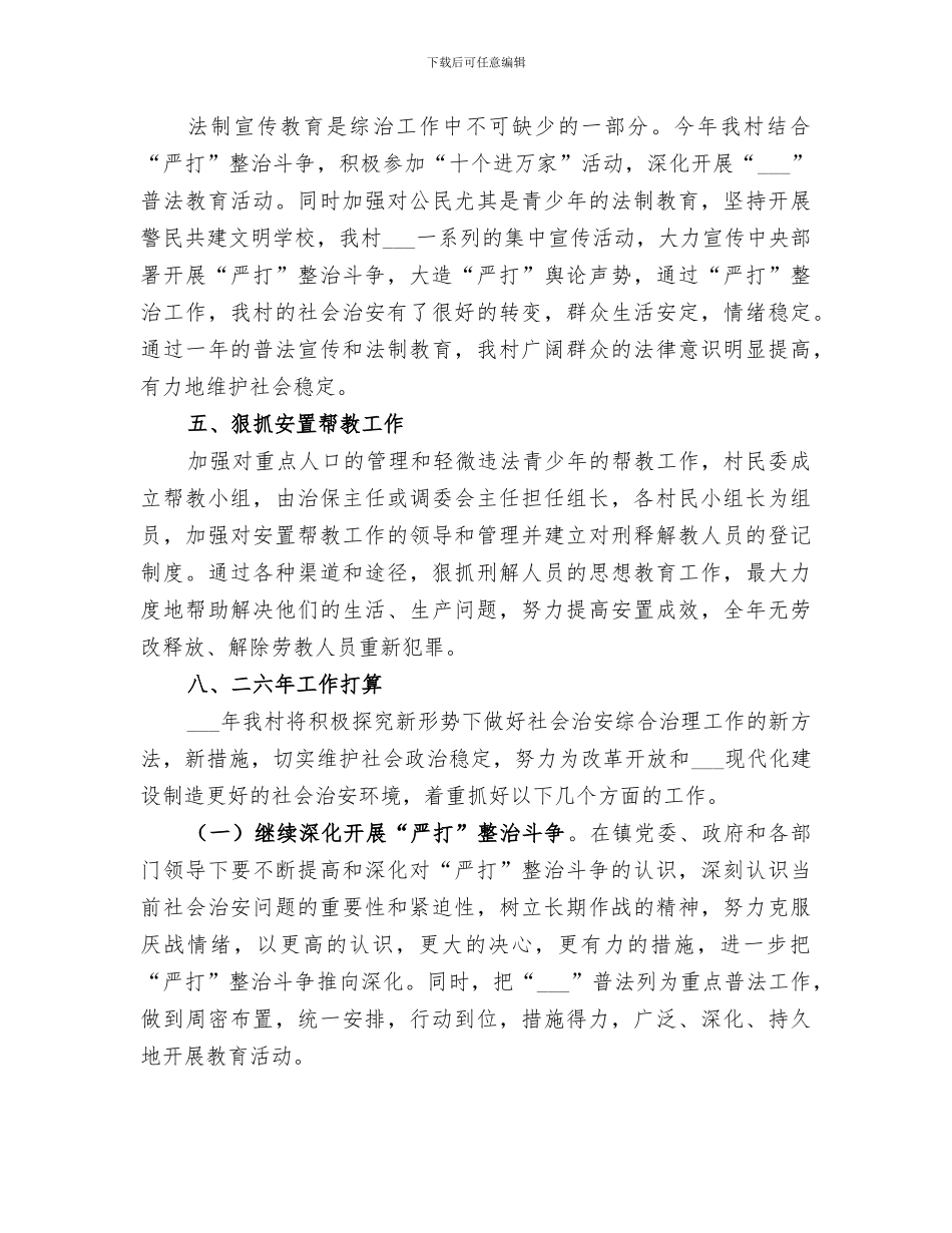 2024年村综治工作总结范本_第2页
