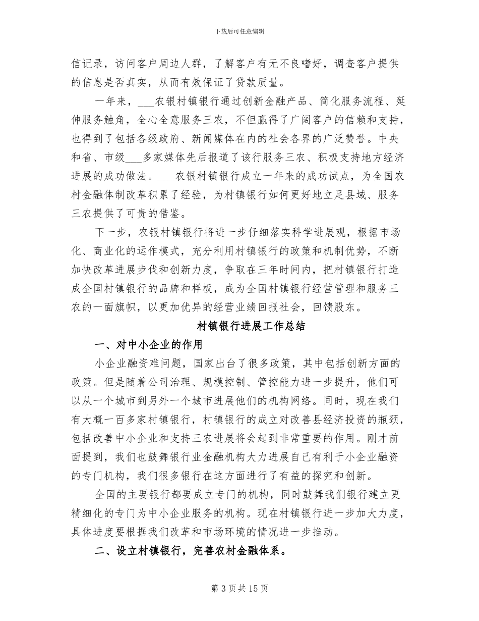 2024年村镇银行发展工作总结_第3页