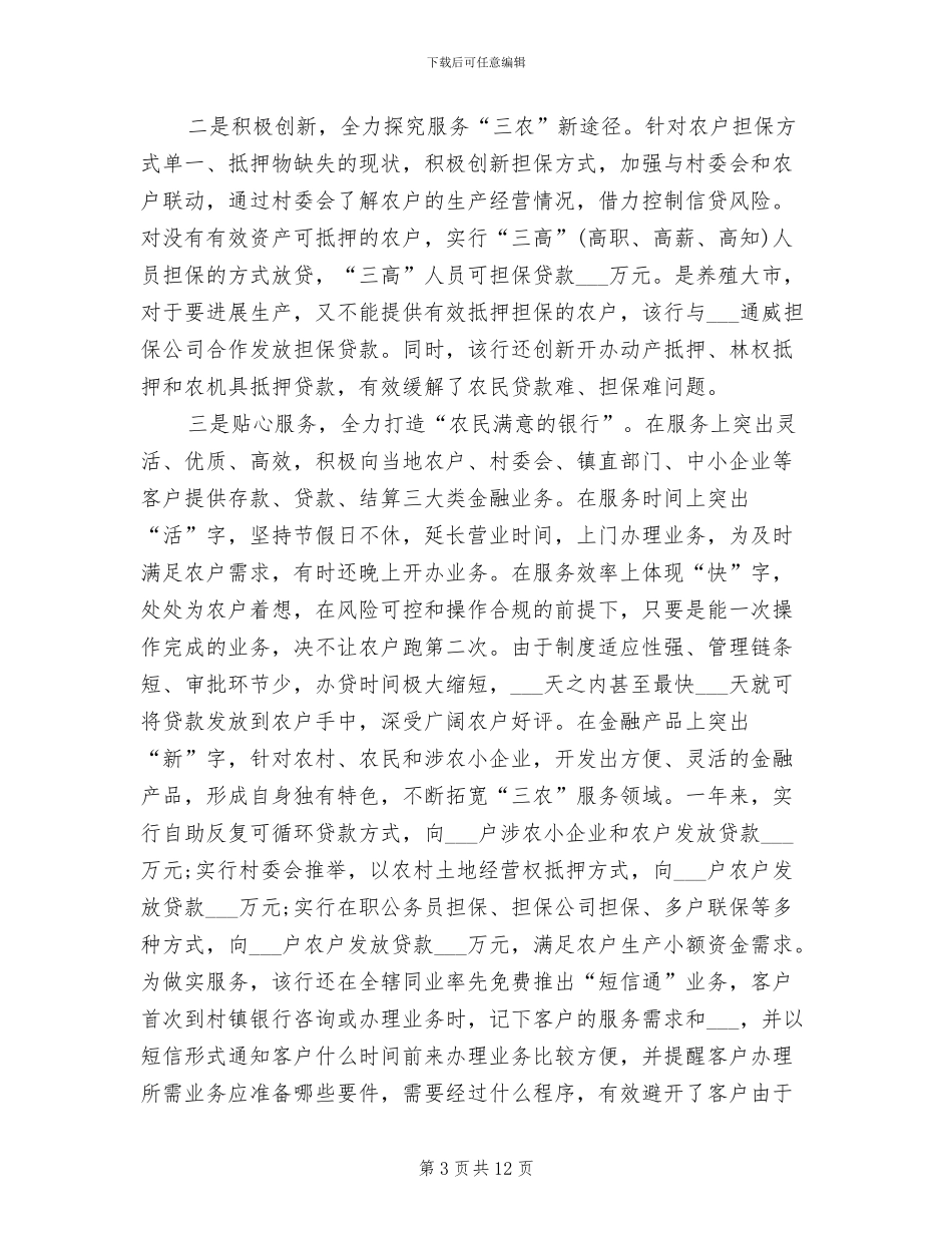 2024年村镇银行年终工作总结_第3页