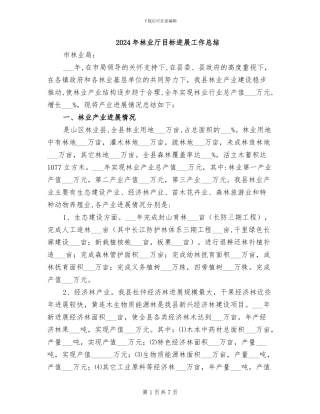 2024年林业厅目标发展工作总结