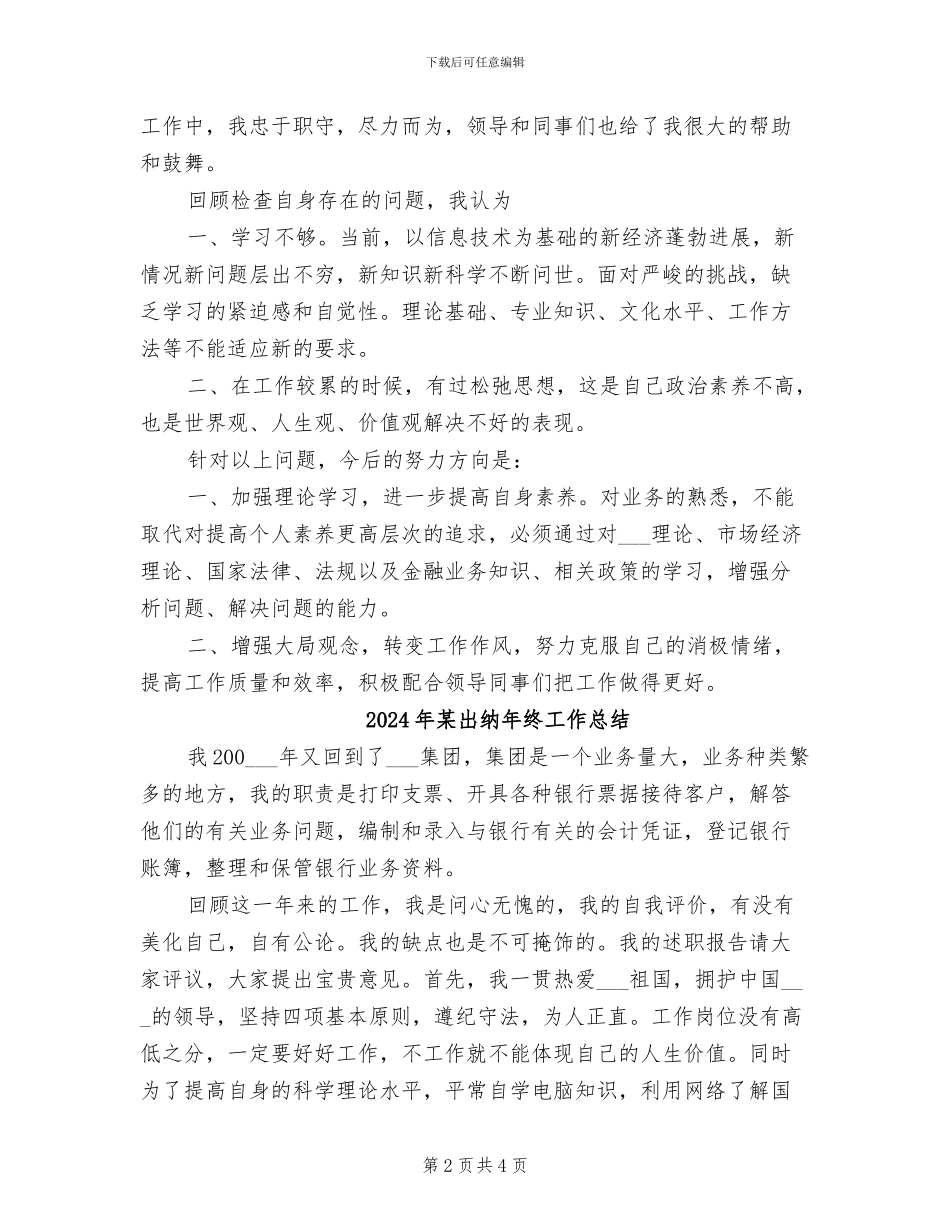 2024年某出纳工作总结_第2页