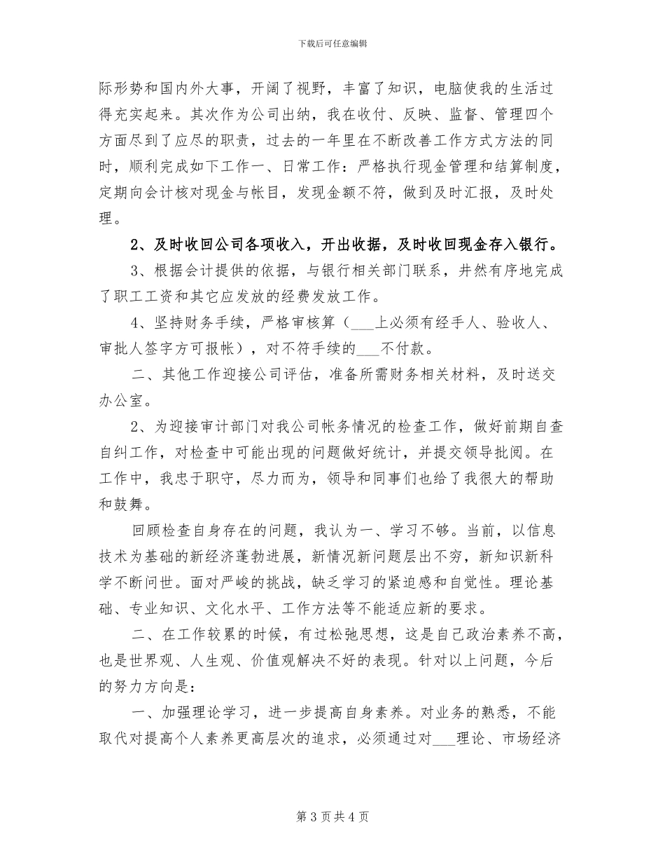2024年某出纳工作总结_第3页