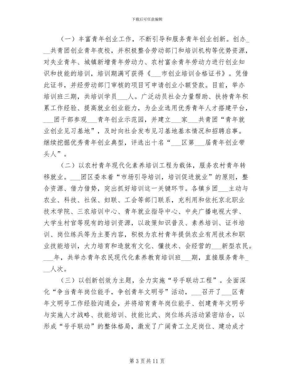 2024年某区共青团建设工作总结_第3页