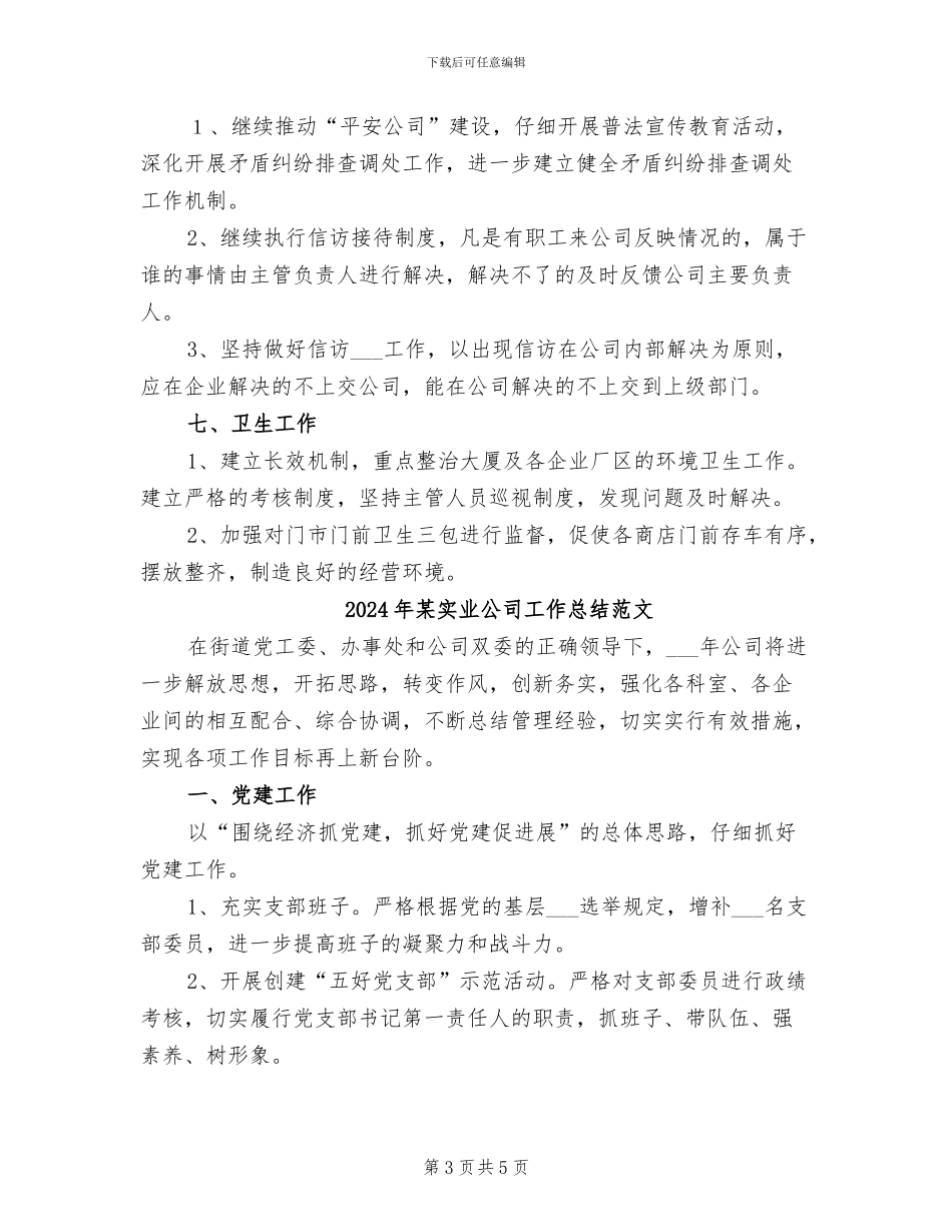 2024年某实业公司工作总结_第3页