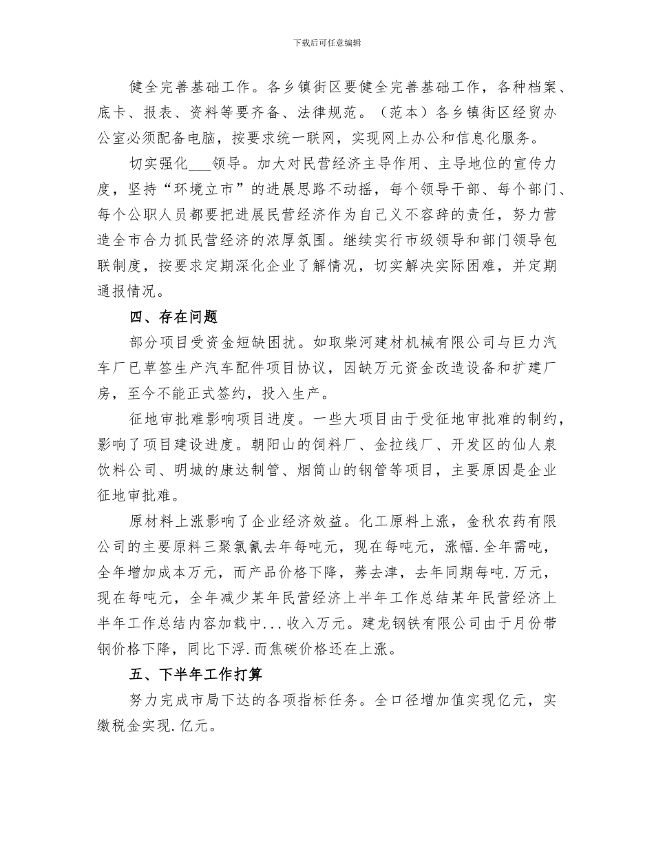 2024年某年民营经济上半年工作总结范本_第3页