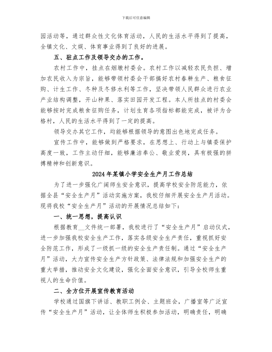 2024年某镇宣传工作总结范本_第3页