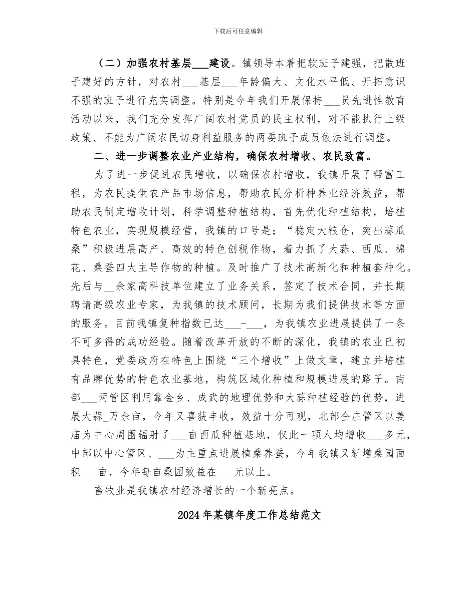 2024年某镇年度工作总结_第2页