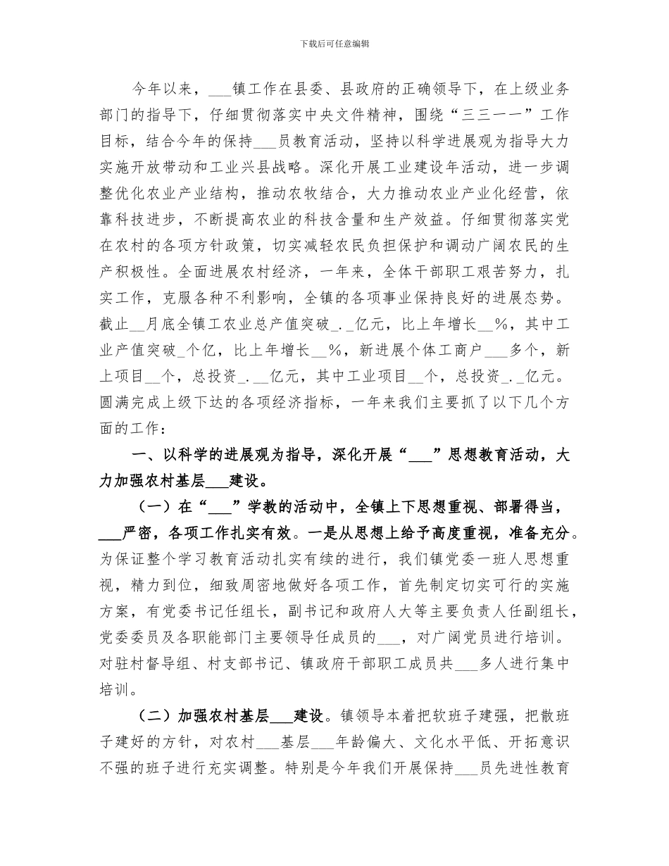 2024年某镇年度工作总结_第3页