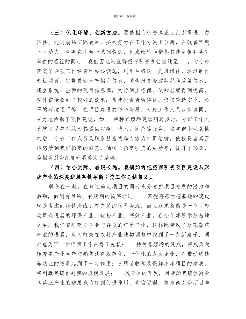 2024年某镇招商引资工作总结_第3页
