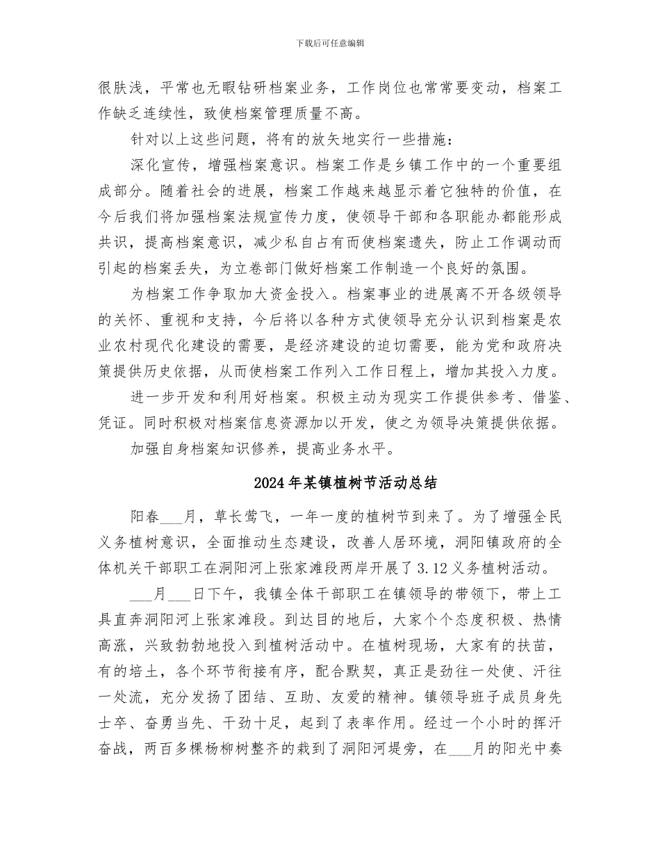 2024年某镇档案工作总结范本_第2页