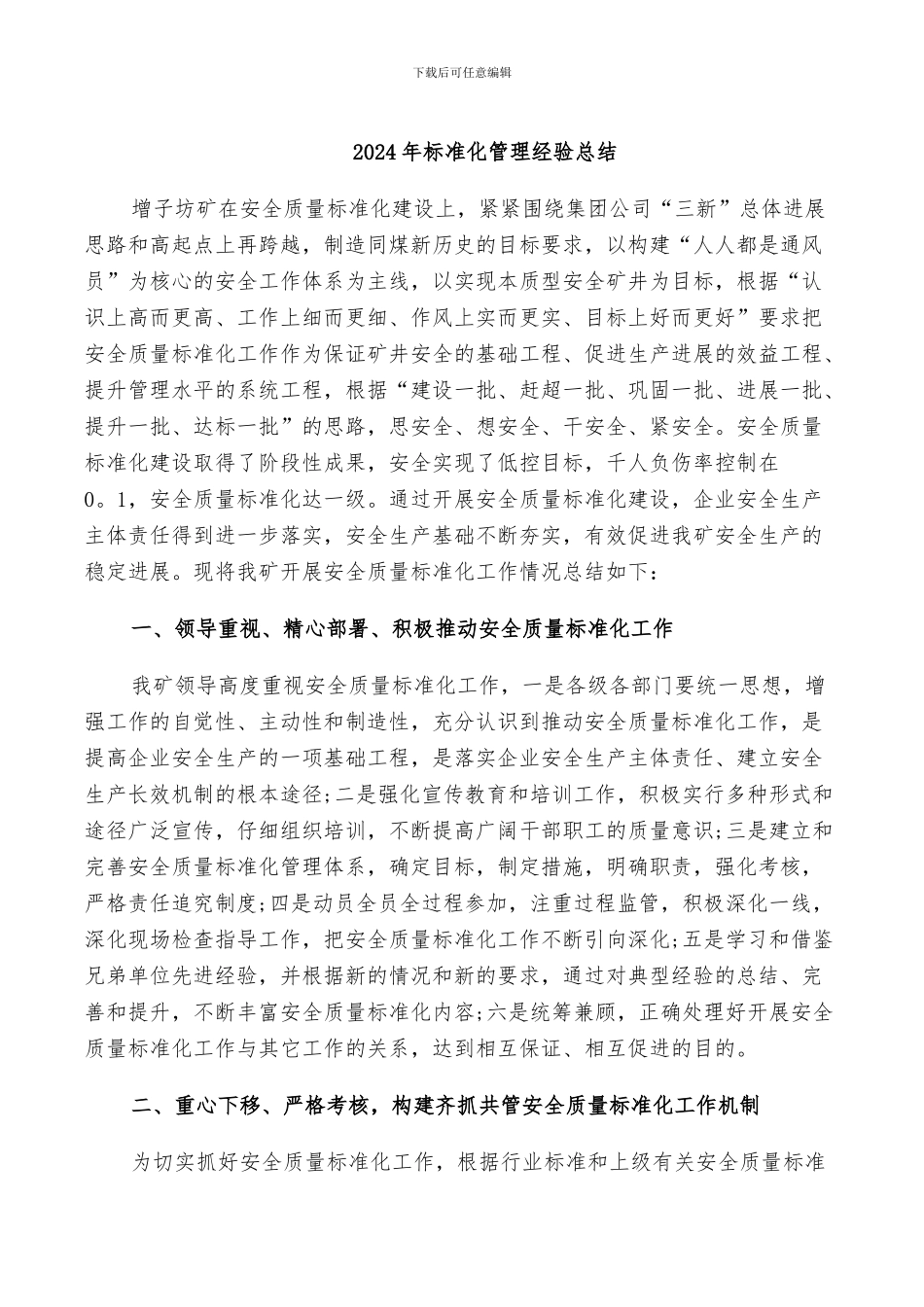 2024年标准化管理经验总结_第1页