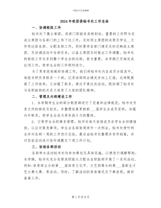 2024年校团委秘书处工作总结