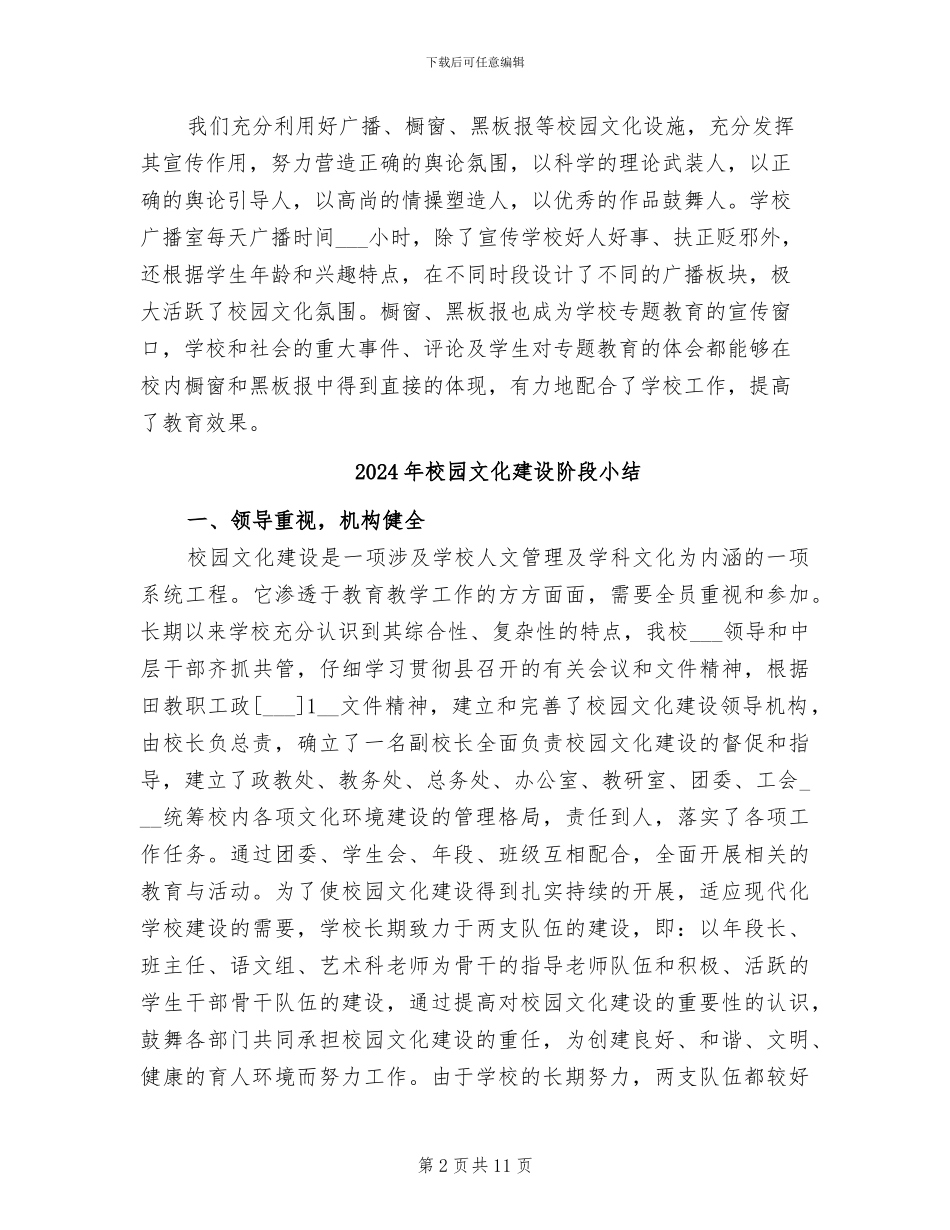 2024年校园文化建设的活动总结二_第2页