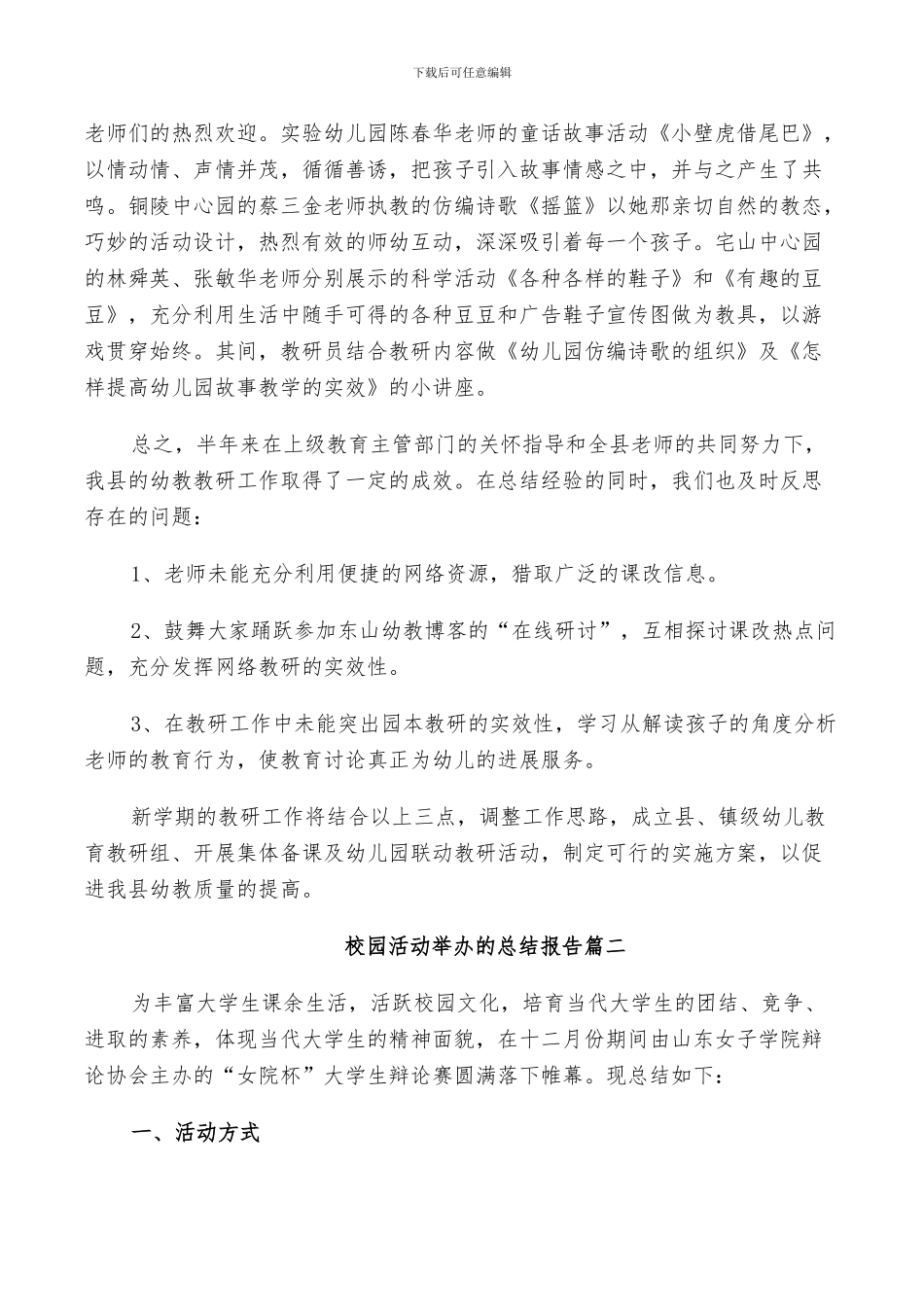 2024年校园活动举办的总结报告_第3页