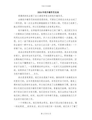 2024年校外辅导员总结