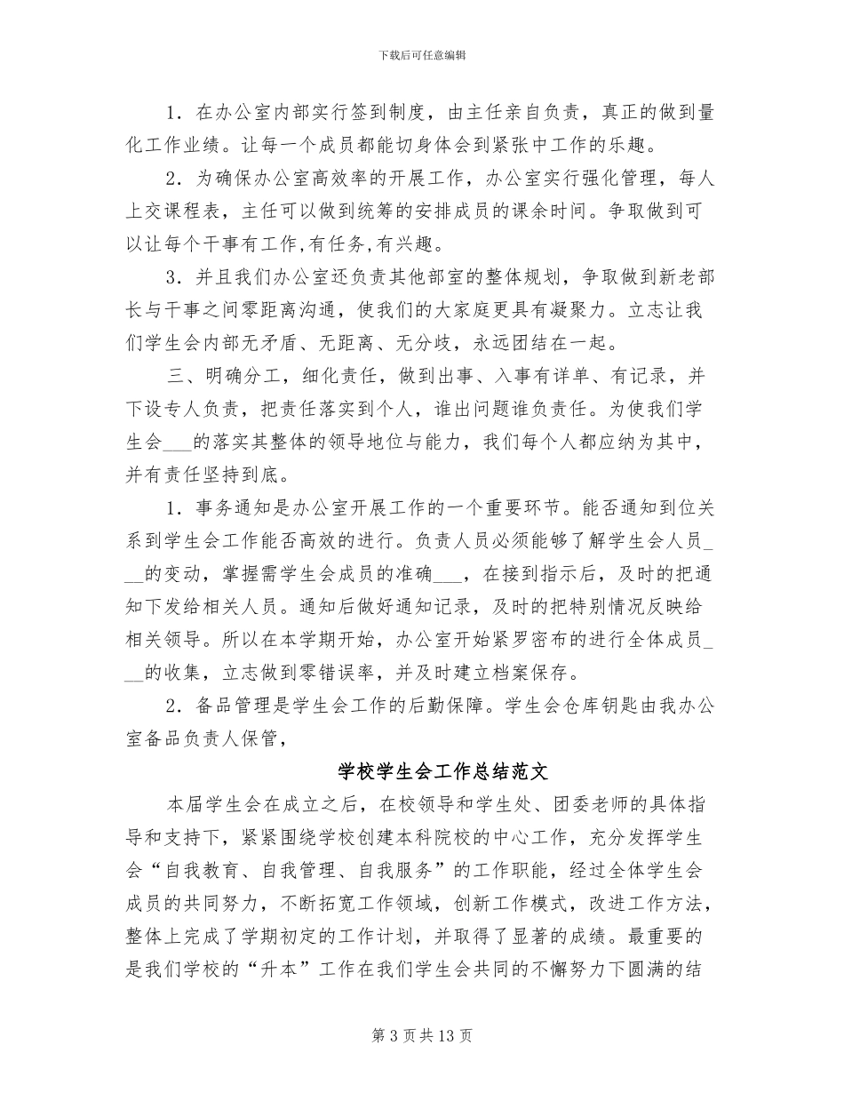 2024年校学生会宿舍部工作总结范文_第3页