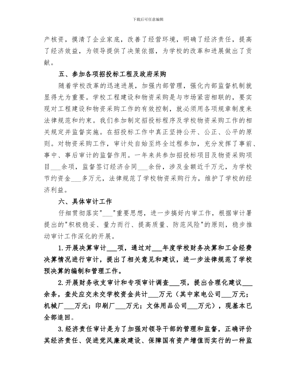 2024年校审计处的工作总结_第3页