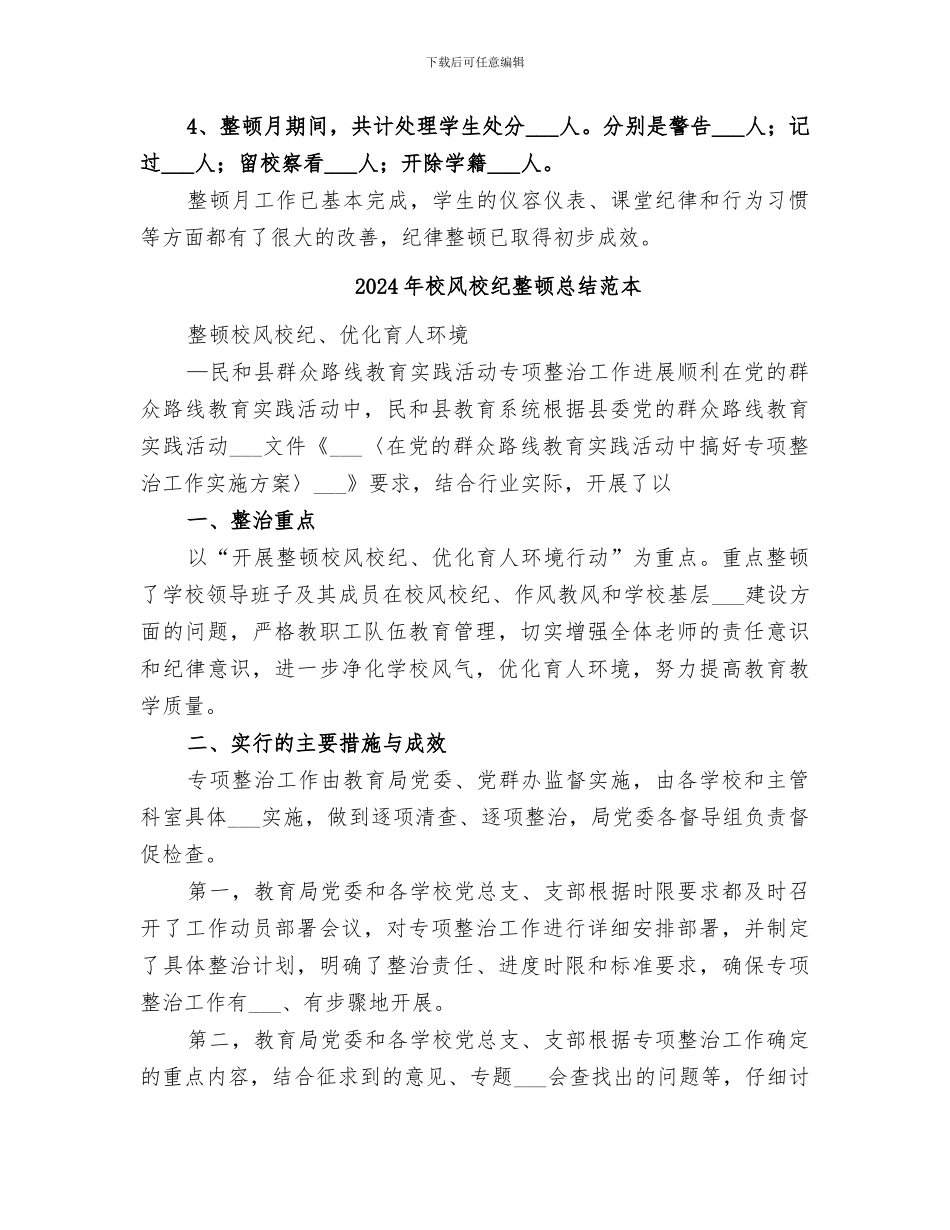 2024年校风校纪整顿总结范文_第3页