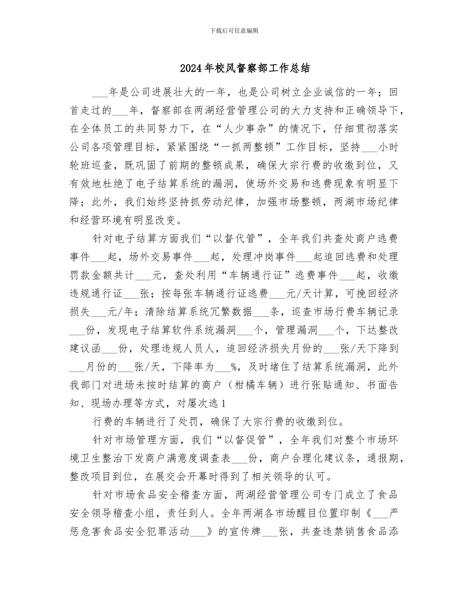 2024年校风督察部工作总结_第1页