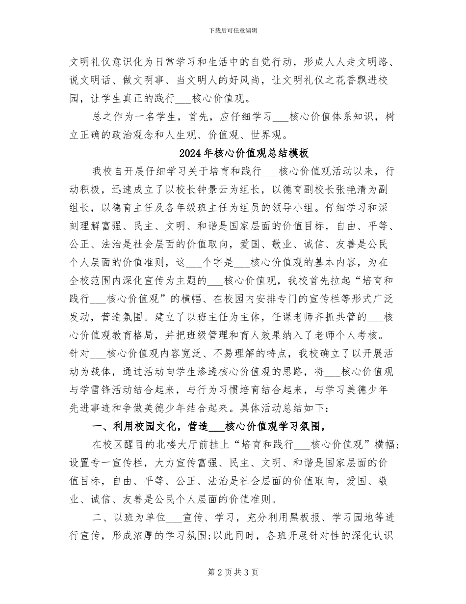 2024年核心价值观总结参考_第2页