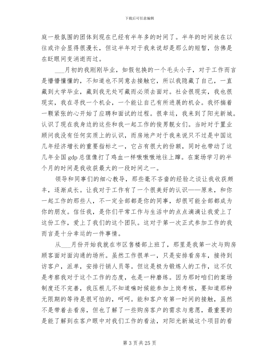 2024年案场置业顾问工作总结_第3页