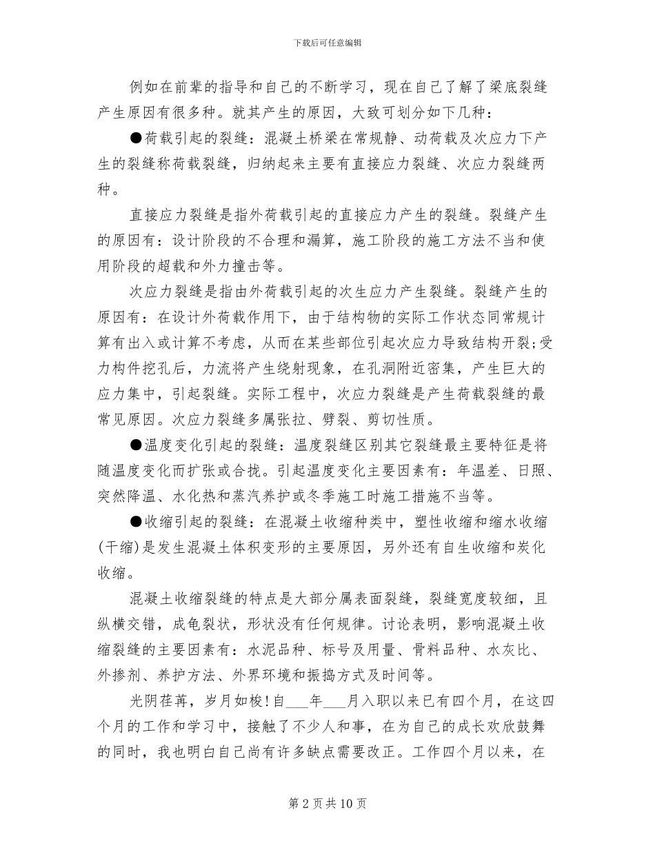 2024年桥梁工程师工作总结_第2页