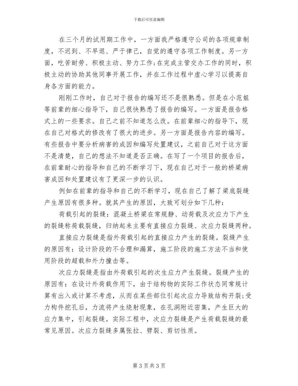 2024年桥梁工程师年度工作总结范本_第3页