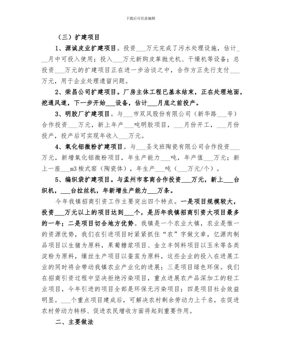 2024年梨林镇招商引资工作总结_第2页
