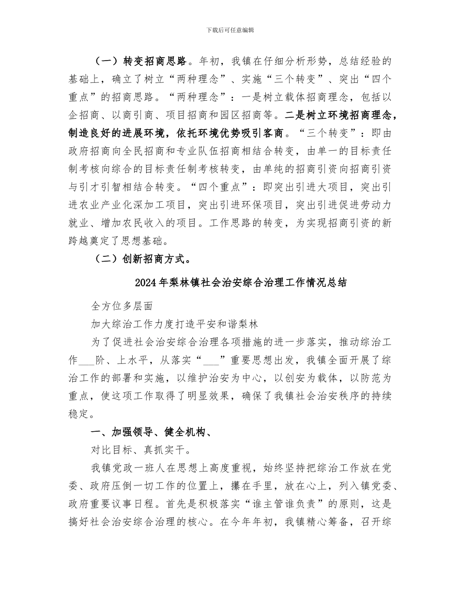 2024年梨林镇招商引资工作总结_第3页
