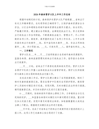 2024年森林管护大队上半年工作总结