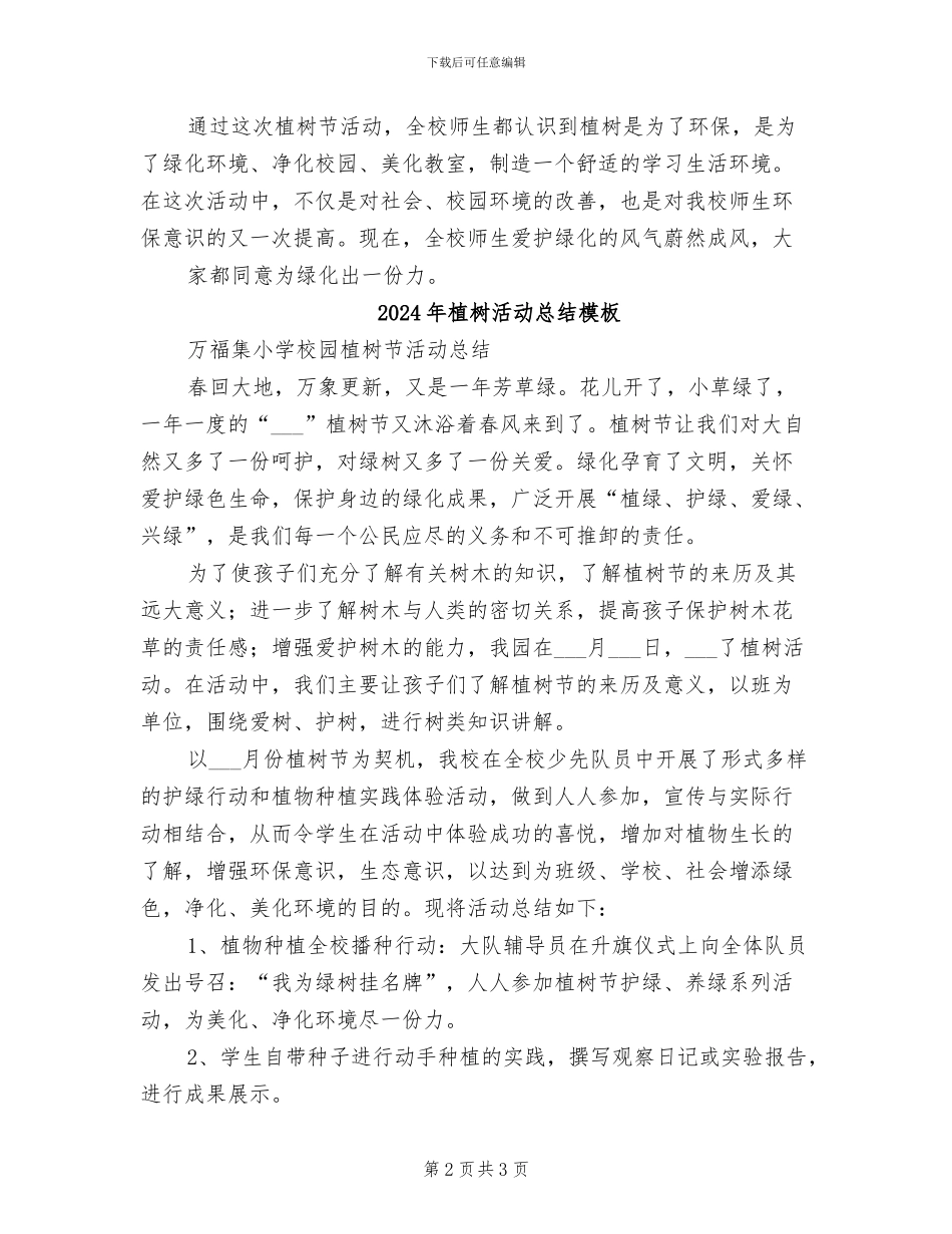 2024年植树活动总结报告范文_第2页