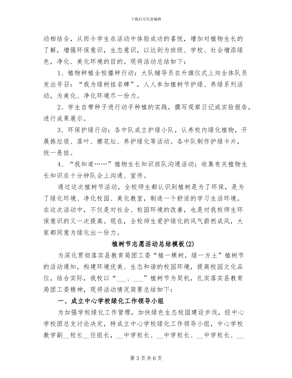 2024年植树节主题活动总结范文_第3页