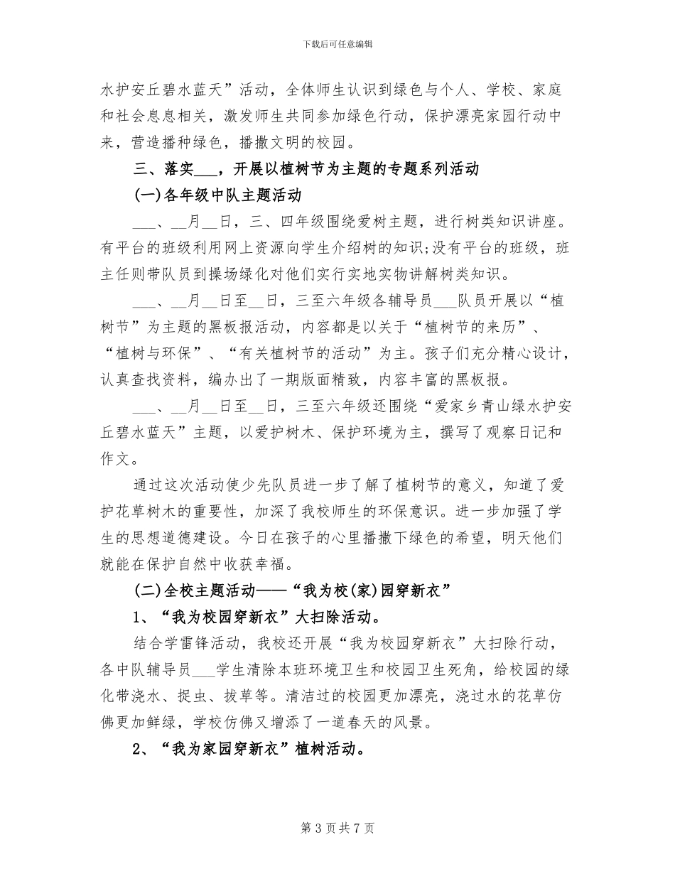 2024年植树节活动总结模板_第3页