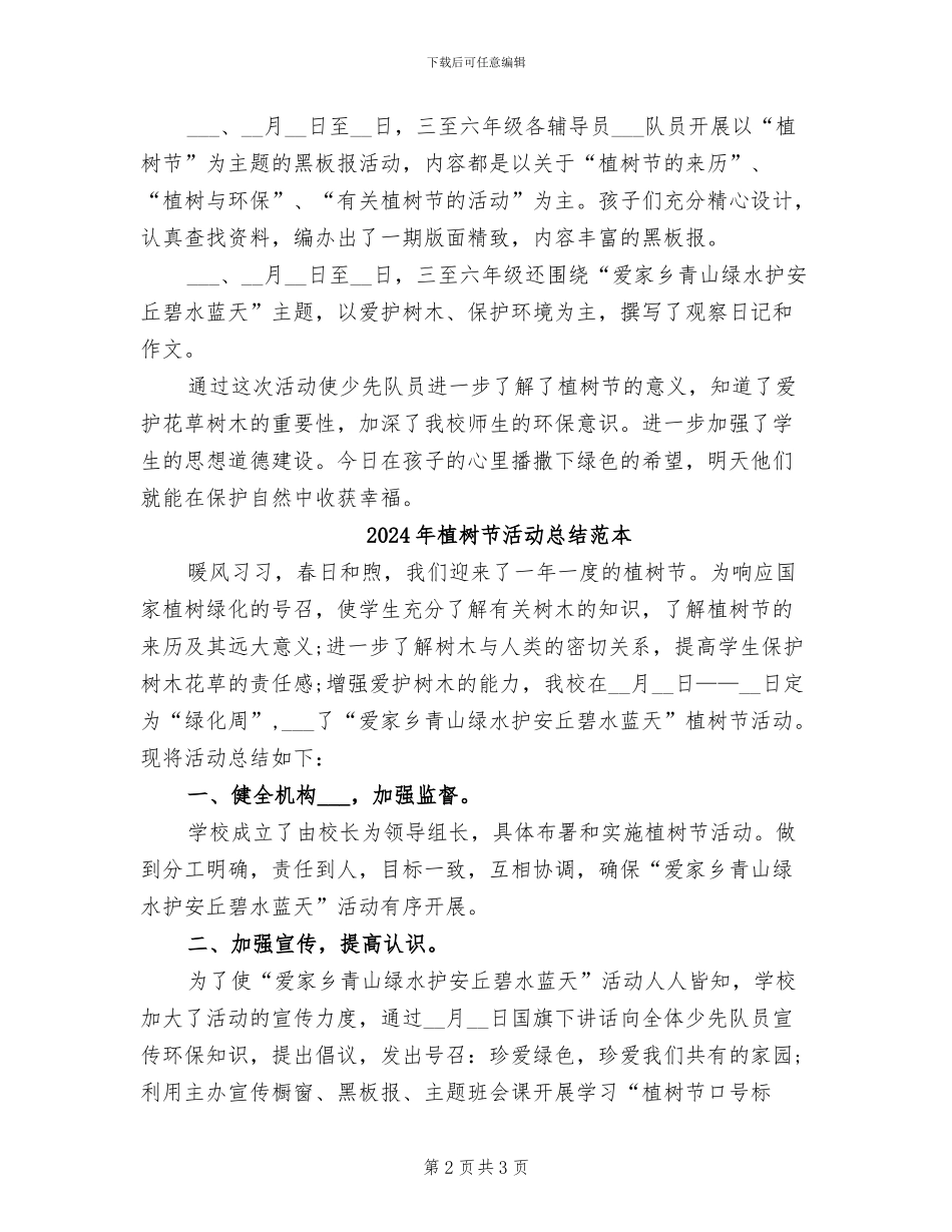2024年植树节活动总结范文_第2页