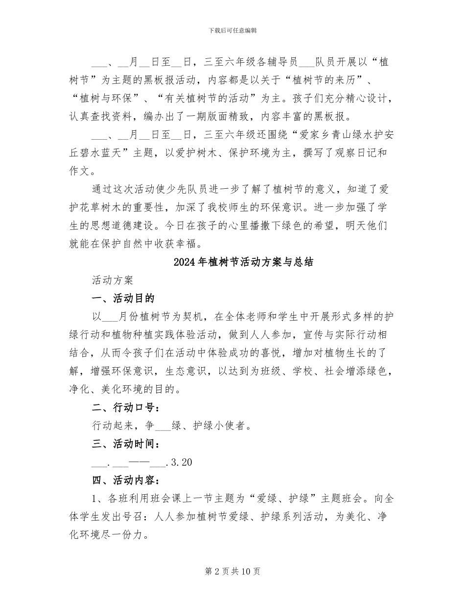 2024年植树节活动总结范本_第2页