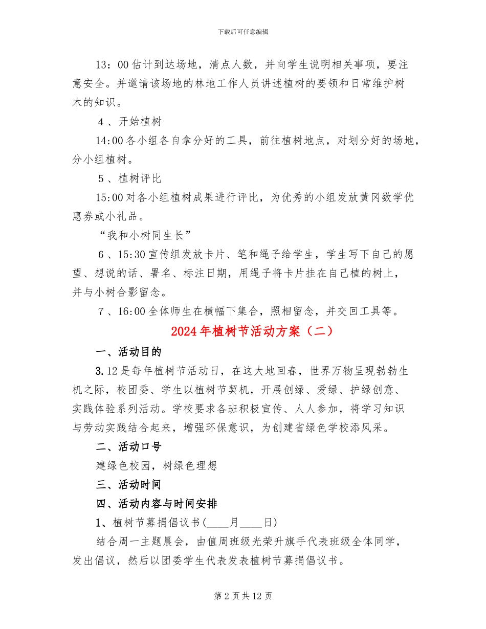 2024年植树节活动方案_第2页