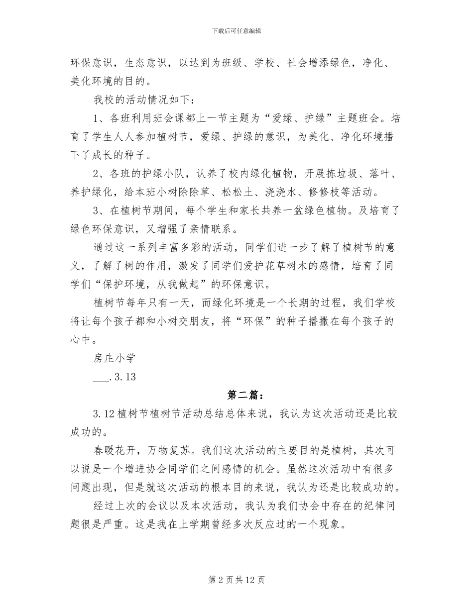 2024年植树节活动方案与总结_第2页