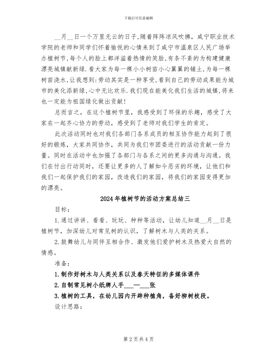 2024年植树节的活动方案总结一_第2页