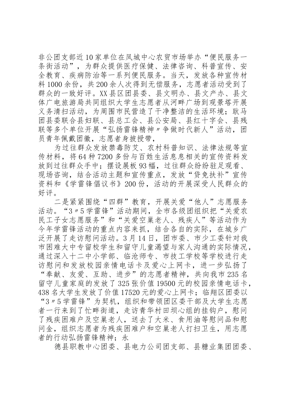 共青团市委开展学雷锋月工作总结(很实用)_第2页
