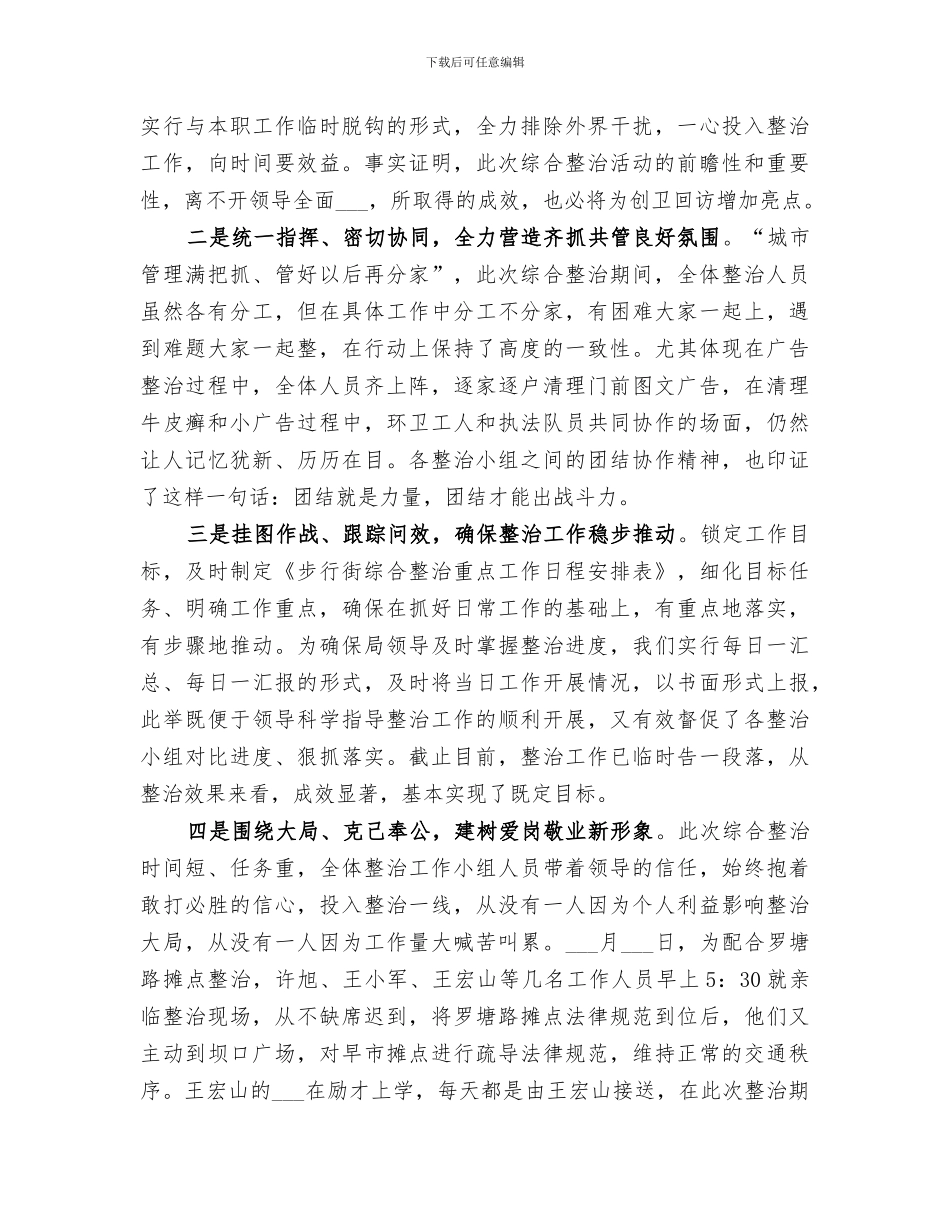 2024年步行街环境整治工作总结_第2页