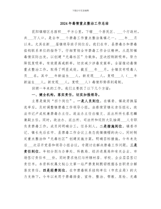 2024年毒情重点整治工作总结
