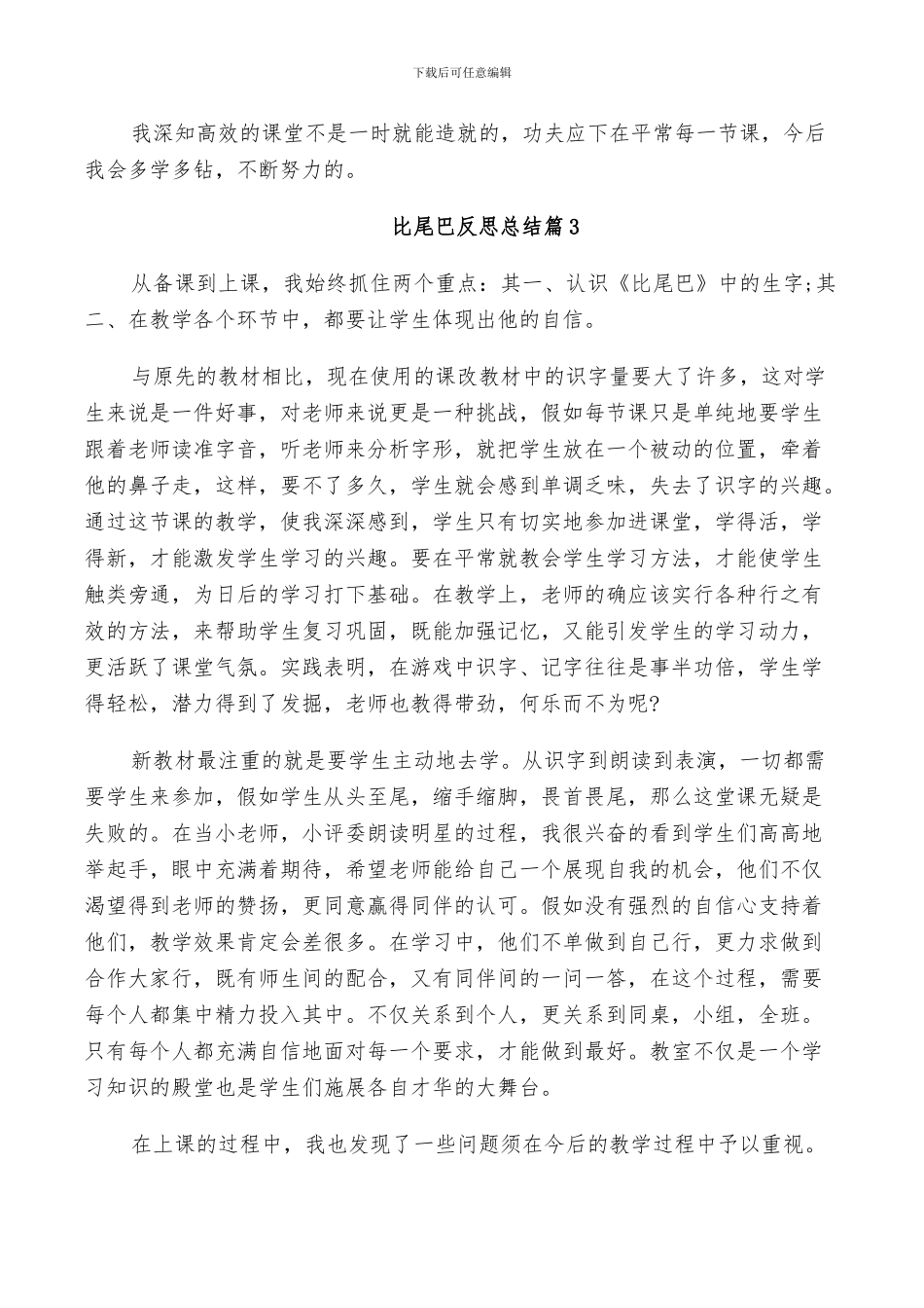 2024年比尾巴的反思总结_第2页