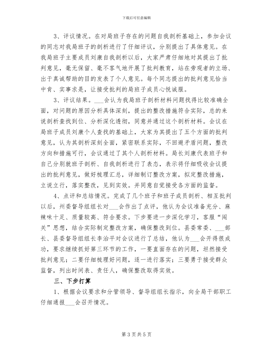 2024年民主专题生活会总结汇报_第3页
