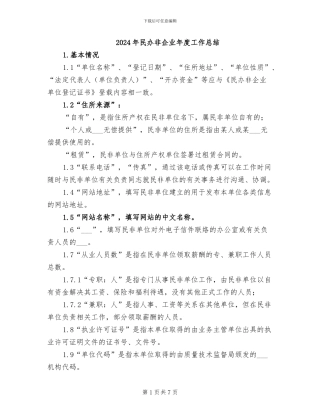 2024年民办非企业年度工作总结