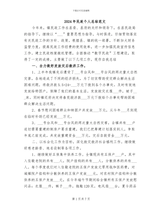 2024年民政个人总结范文