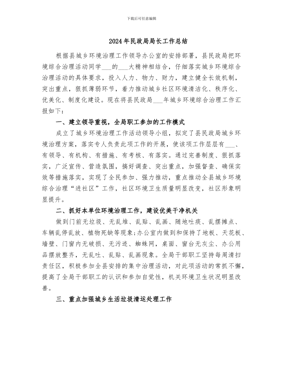 2024年民政局局长工作总结_第1页