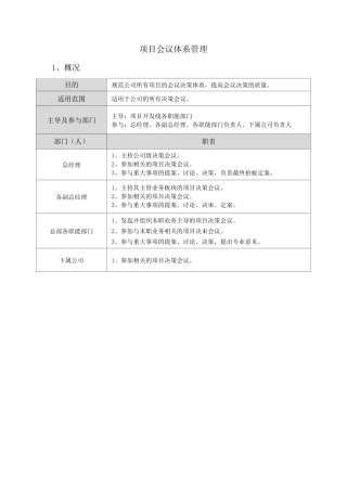 项目会议决策体系管理流程