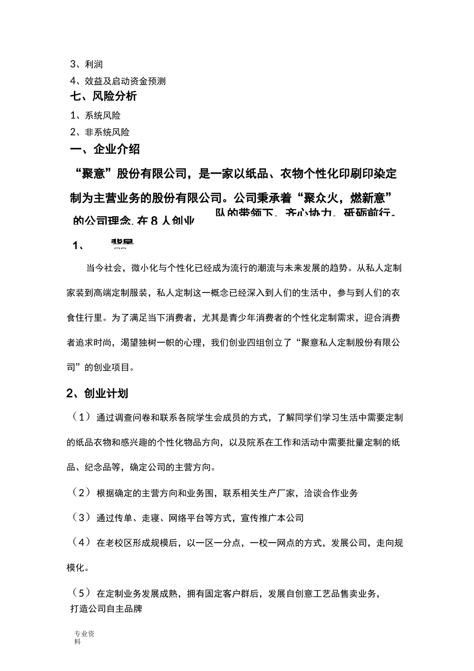 创业基础课商业计划书_第3页