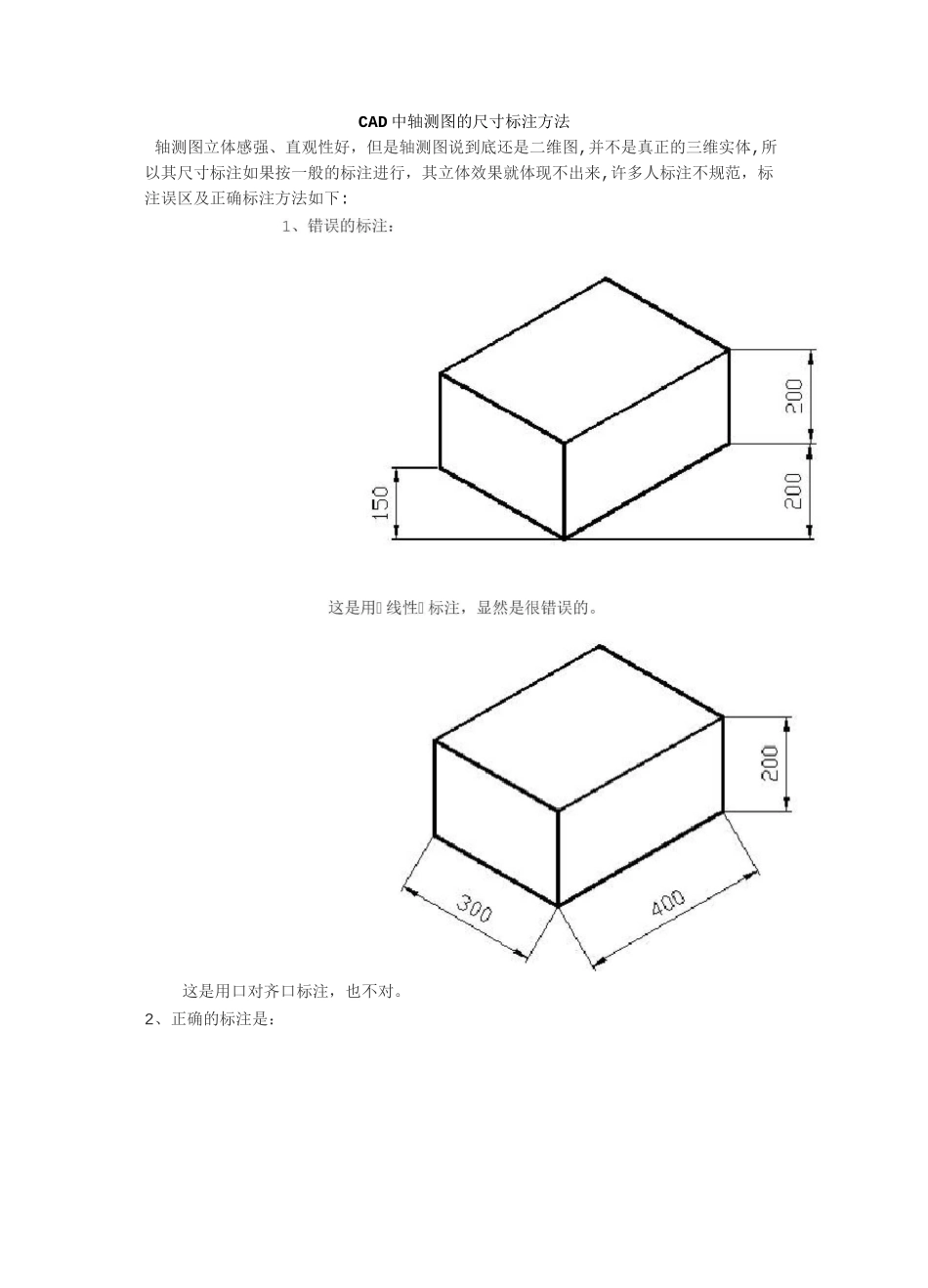 CAD中轴测图的尺寸标注方法_第1页